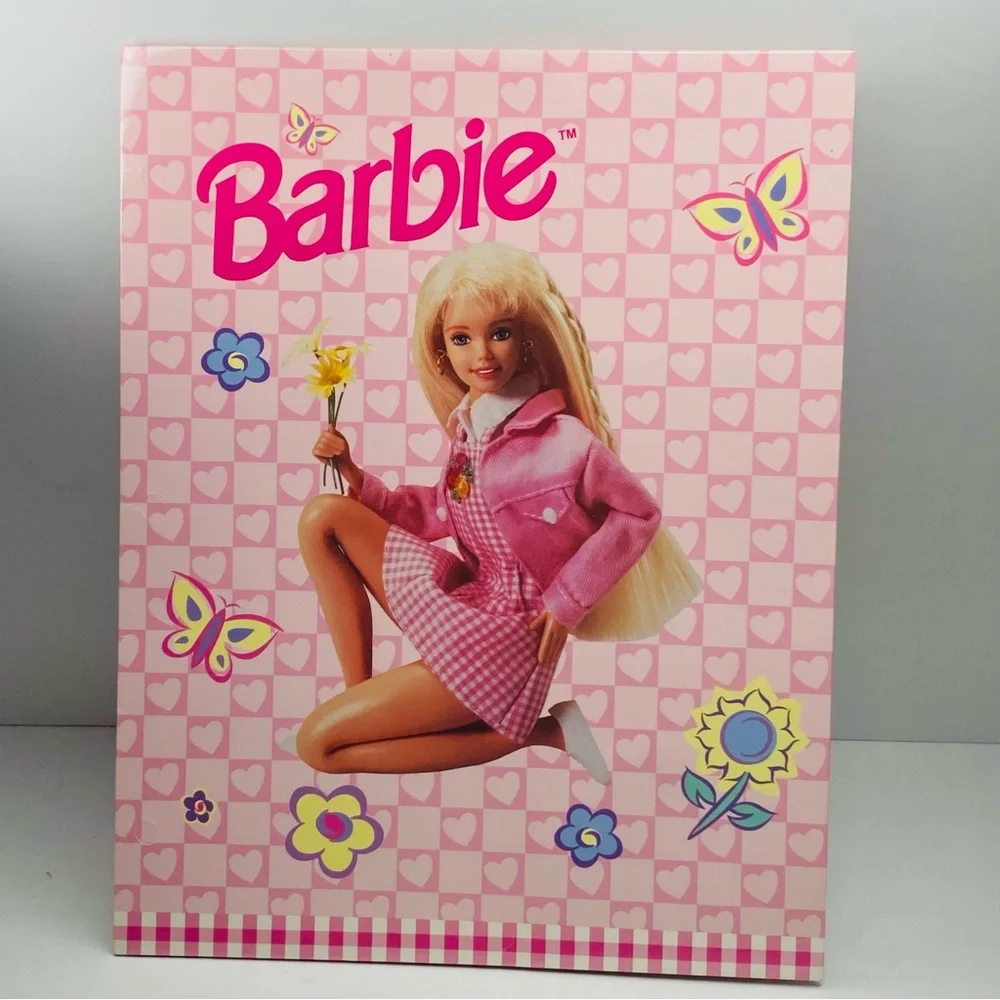 Vintage VTG Barbie 3 Ring Folder Unpunched 90s